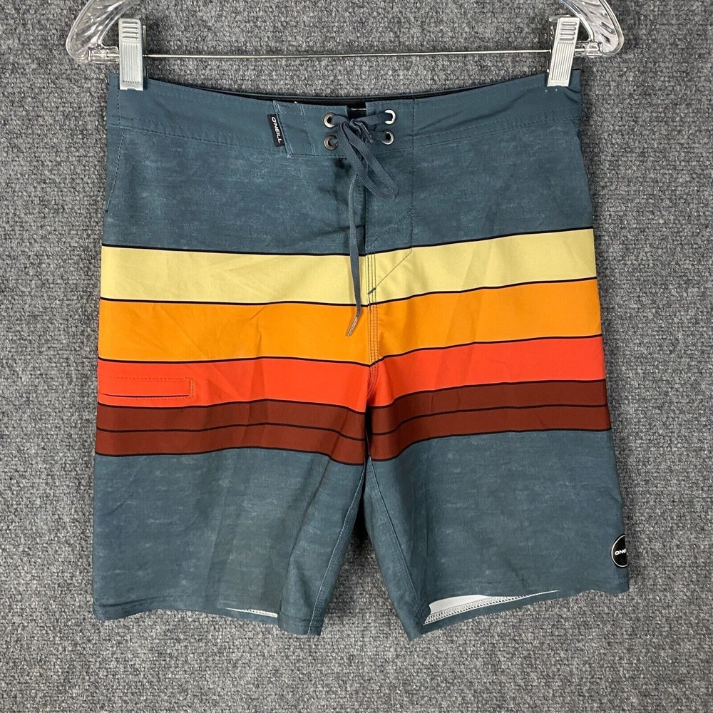O'Neill Swim Trunks Men's‎ 27 Hyperfreak Striped Polyester Blend Adults